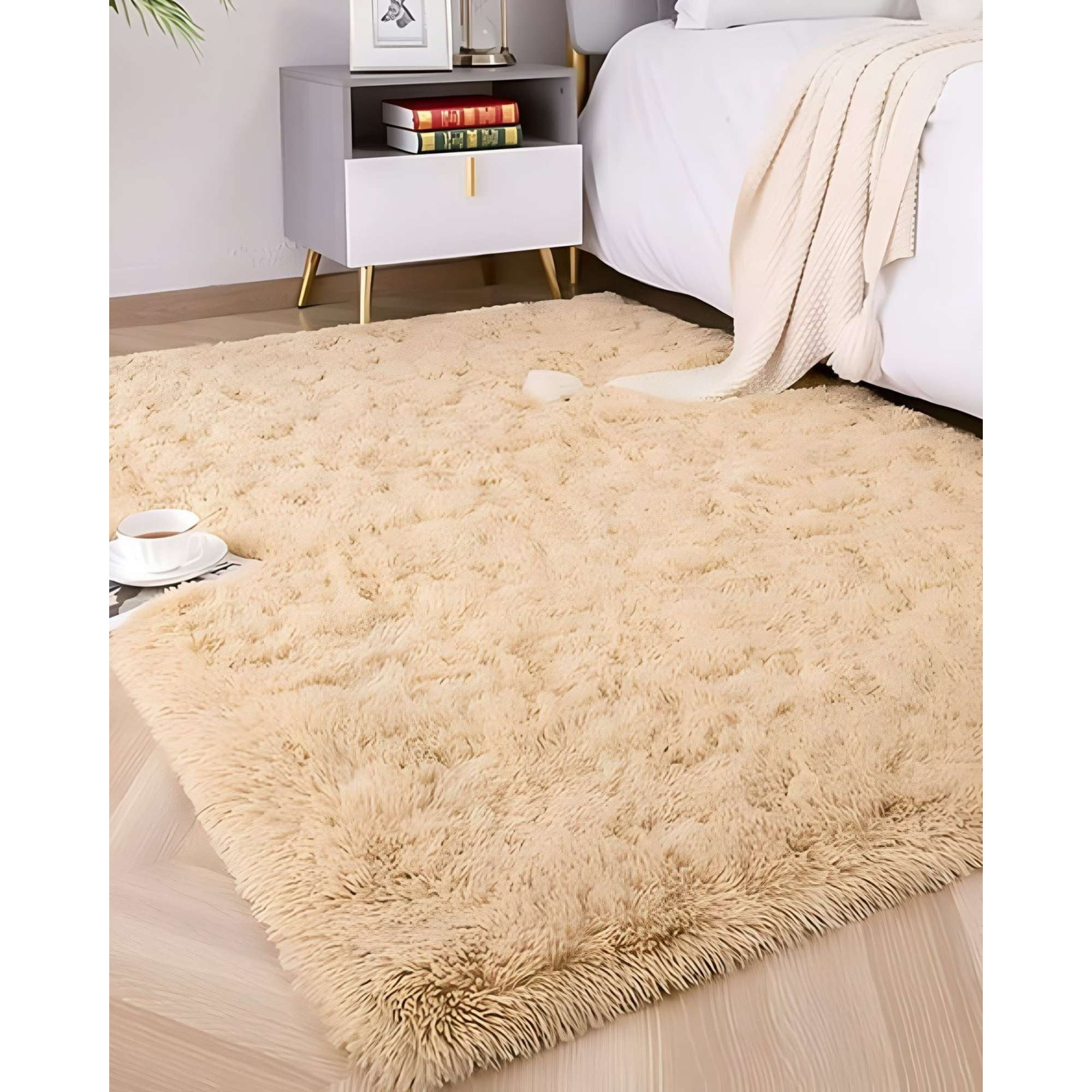 Teng Fei - Alfombra Living Dormitorio Suave 240 X 200 Cm Beige