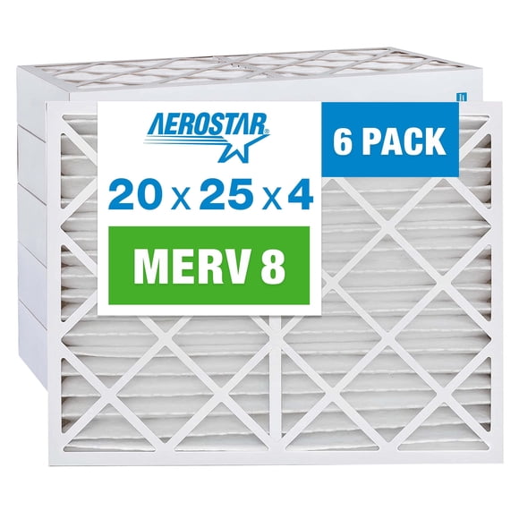 Filtro de aire Aerostar MERV 8 20x25x4 6 unidades para sistema HVAC