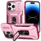 thumbnail image 1 of Funda Armada para iPhone 14 Pro Max con Tapa Deslizante y Soporte Magnético Giratorio Rosa, 1 of 5