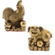 thumbnail image 4 of 2 Uds Estatuilla De Animal Chino De Latón Puro Ornamento De Estatua Cerdo + Gallo, 4 of 7