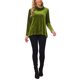 thumbnail image 2 of INSPIRE CHIC Blusa de Cuello Alto de Terciopelo para Mujer, Camisa de Manga Larga para el Trabajo, Básica, Suelta, Elegante y Casual, Túnica de Velour, Talla S, Verde Militar, 2 of 6