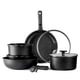 thumbnail image 1 of Juego de utensilios de cocina CAROTE, 11 unidades, antiadherentes, de inducción con mango, color negro, 1 of 3