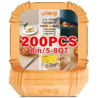 Yoisdjl - Forros Desechables Para Freidoras Air Fryer, 200 Unidades, 8,7 Cm, Pergamino Cuadrado
