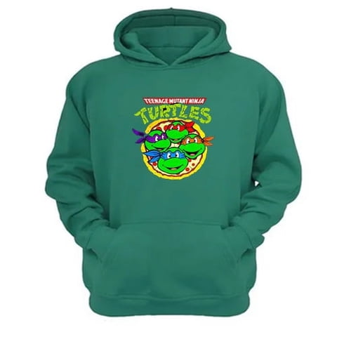 Genérico - Polerón Canguro Tortugas Ninja Verde Aguamarina Talla S Unisex