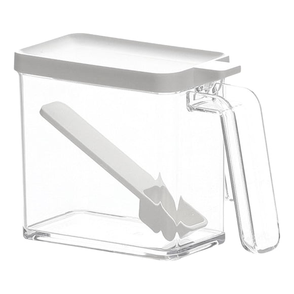 Caja Transparente Para Condimentos, Recipiente Para Sal Con Tapa, Asa Y Cuchara