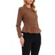 thumbnail image 4 of INSPIRE CHIC Chaquetas de Mezclilla para Mujer con Botones, Dobladillo Peplum, Mangas Largas, Chaquetas de Jean Cortas, Marrón Oscuro XS, 4 of 6