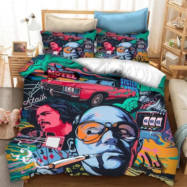 ed Fear and Loathing in Las Vegas Bedding Set Boys Girls Duvet Cover Pillowcase Bed Kids Adult