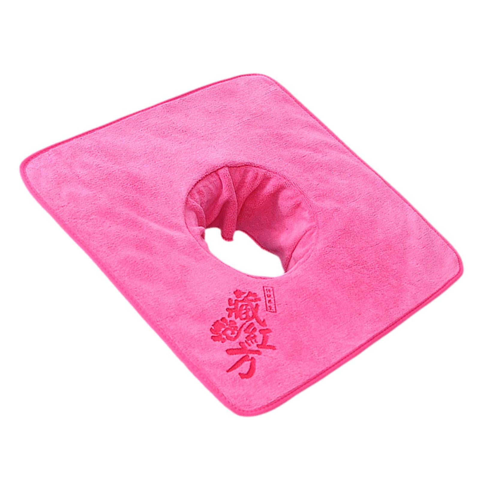 Magideal - Toalla Para Mesa De Masaje, 35x35cm, Toalla Para Salón De Belleza, Almohadilla Para Orificios De Masaje, Almohadilla Facial Para Salón, Toalla Facial Rosa