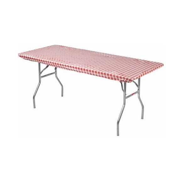 Manteles Kwik-Covers 183 x 76 cm, cuadros rojos y blancos, paquete de 5