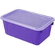 thumbnail image 2 of Contenedores de almacenamiento de plástico Storex Cubby Bins morados, paquete de 5, 2 of 5