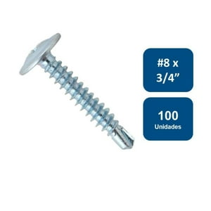 Anclajes - Tornillo Cabeza Lenteja Punta Fina #8 X 3/4"" 100Un