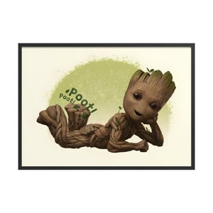 Creango - Cuadro Poster Enmarcado Baby Groot Marvel Comic Decorativo