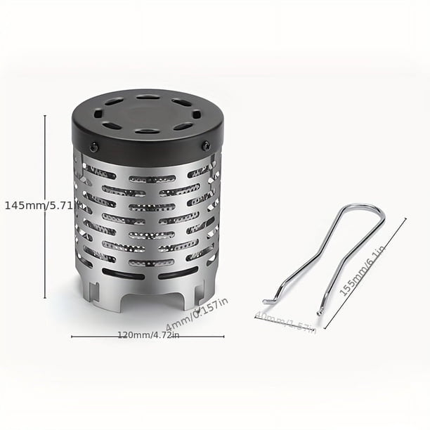 1pc Outdoor Camping Mini Heating Furnace Multipurpose Furnace Hood For Stove Camping Warm Oneself Equipment Stainless Steel Gas Oven Camping