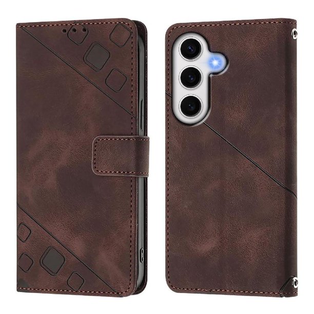 Funda Cartera para Samsung Galaxy S24 FE con Soporte y Ranuras, Resistente a Golpes y Rayones Marrón
