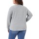 thumbnail image 3 of Agnes Orinda Sudadera de Punto de Gofre para Mujer Talla Grande para Escuela y Universidad Cuello Redondo Manga Larga Camiseta Casual con Dobladillo Curvado 5X Gris Plateado, 3 of 5