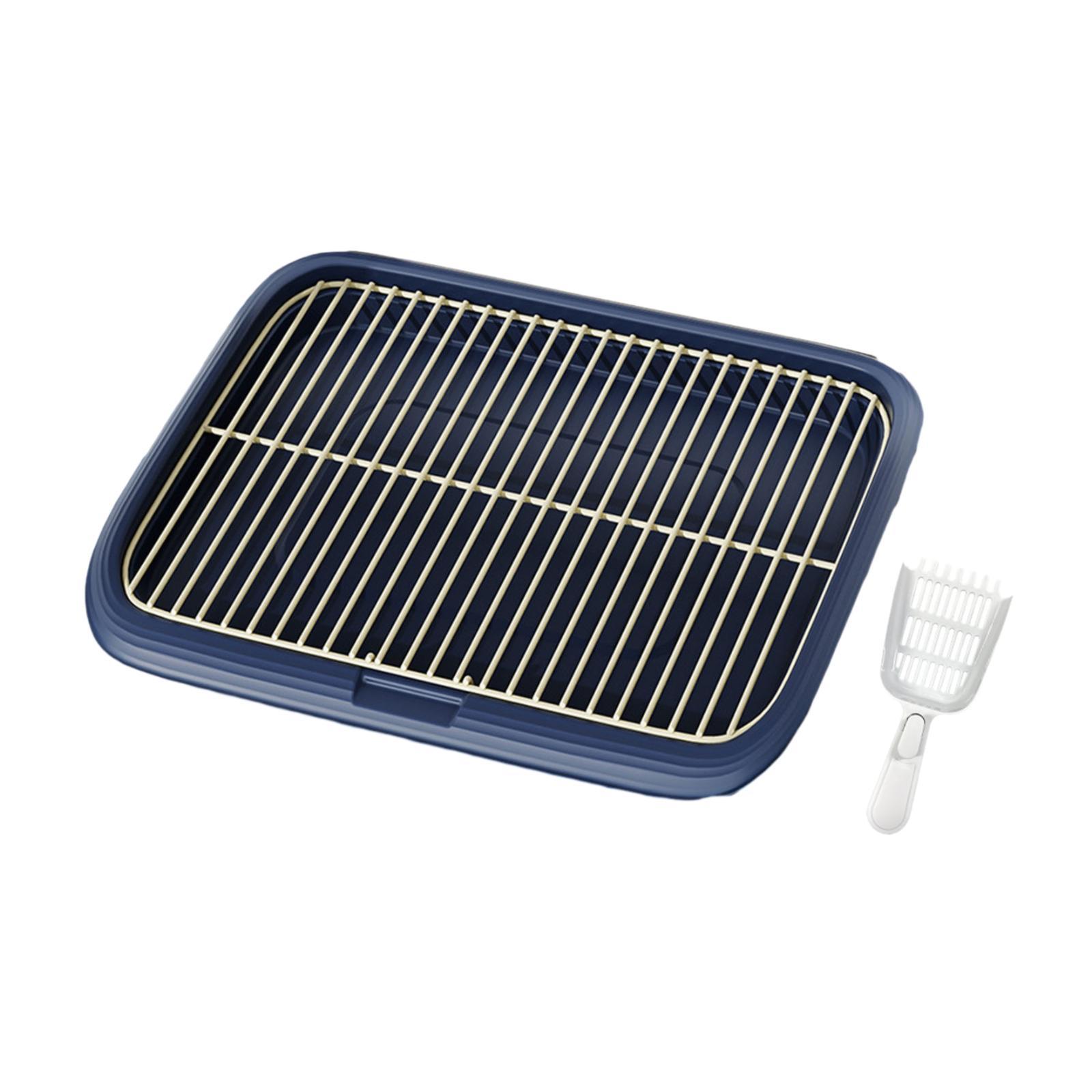 Magideal - Bandeja De Entrenamiento Para Ir Al Baño Para Perros Bandeja Para Ir Al Baño De Interior Rejilla De Malla Inodoro Extraíble Para Perros Soporte Para , Azul Oscuro, L