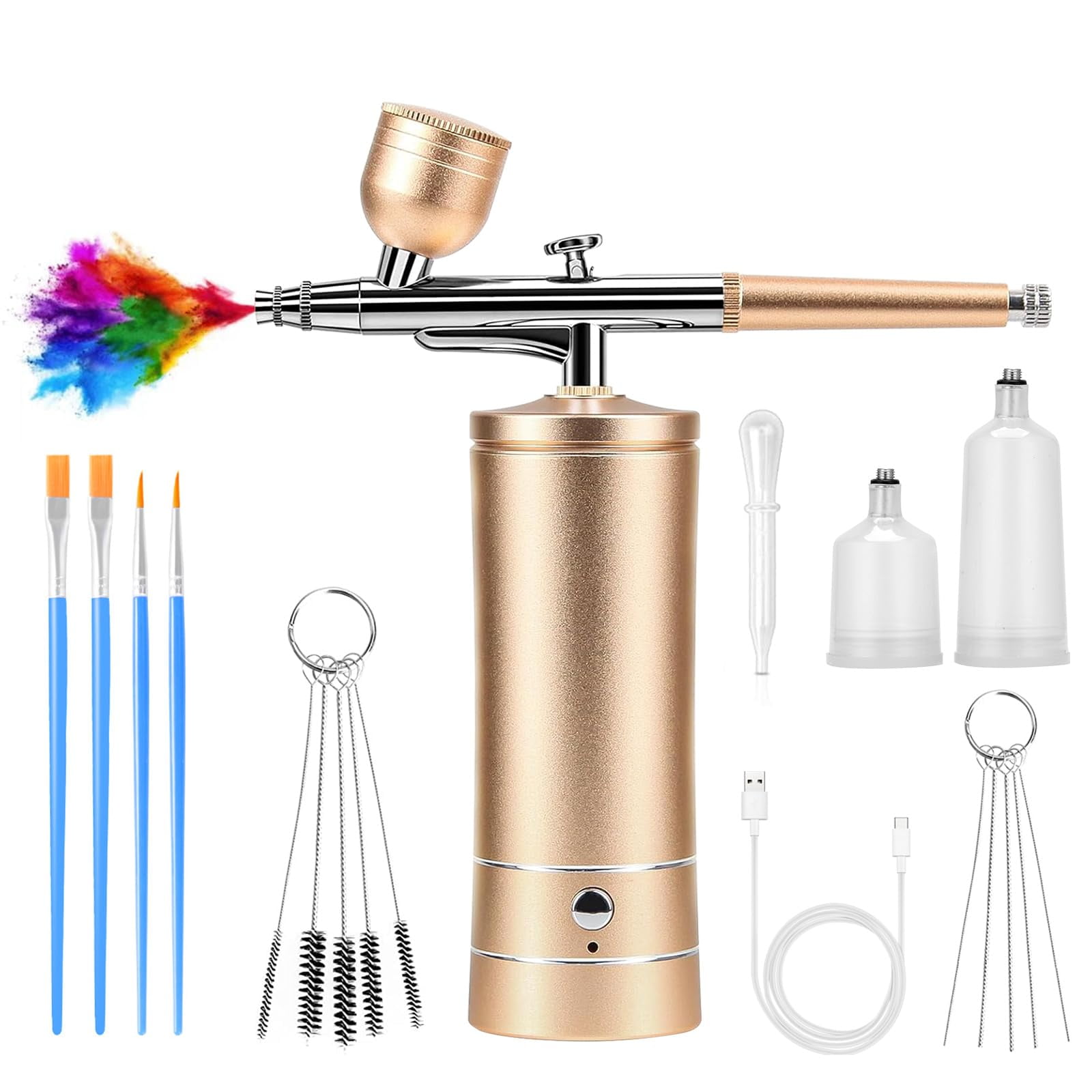 Kit De Aerógrafo Crpen Air Brush Con Compresor Nail Art Golden