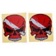 thumbnail image 3 of 2 Piezas Reflectantes Buceo Buzo Kayak Pegatina Calcomanía Calavera Roja, 3 of 5