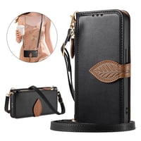 Funda Tipo Cartera Foxdock Para Samsung Galaxy S26 Ultra Con Ranuras Para Tarjetas, Soporte Y Cremallera - Pulsera Larga Negro