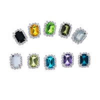 Magideal - 10X Botones De Diamantes De Imitación Decoración Mujeres Niñas Proyecto Diy Adornos Botones De Artesanía Para Boda Teléfono Funda Diadema Ropa Zapatos