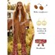 thumbnail image 3 of Disfraz hippie para mujer de los años 60 y 70, 7 piezas, con chaleco con flecos, bolso y pantalón, 3 of 3