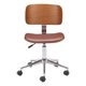 thumbnail image 3 of Silla de oficina Zuo Duravel marrón de piel sintética ajustable, 3 of 9