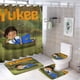 thumbnail image 1 of Yukee-theme 4-Piece Shower Curtain Set with Rugs, Waterproof Bathroom Decor Set Includes Bath Mat, U-Shaped Rug, Toilet Lid Cover and Curtain with Hooks, 1 of 6