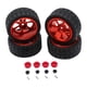 thumbnail image 1 of Kit De Ruedas Y Neumáticos RC, Accesorios De Actualización, Neumáticos De Goma RC Para 144001 1:10 1/14, Color Rojo, 1 of 5
