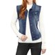 thumbnail image 1 of INSPIRE CHIC Chaleco de Mezclilla sin Mangas para Mujer con Botones Lavado Azul Oscuro L, 1 of 5