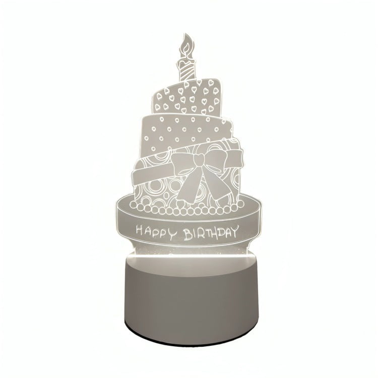 Genérico - Lámpara Led De Mesa 3d Usb Luz Torta De Cumpleaños