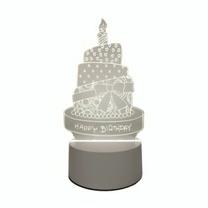 Genérico - Lámpara Led De Mesa 3D Usb Luz Torta De Cumpleaños