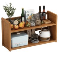 Wakeshome - Estante De Madera 2 Niveles Organizador Cocina/ Baño Repisa
