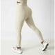 thumbnail image 2 of Pantalones de yoga de cintura alta para mujer, leggings elásticos con control de abdomen y levantamiento de cadera con bolsillo para ciclismo y correr, color crema S, 2 of 6