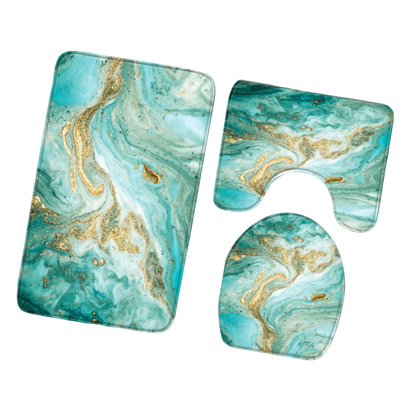 Magideal - Juego De Alfombras De Baño De 3 Piezas Con Funda Para Asiento De Inodoro, Alfombra De Baño Lavable, Decoración De Baño, Alfombra Antideslizante Para S Verde