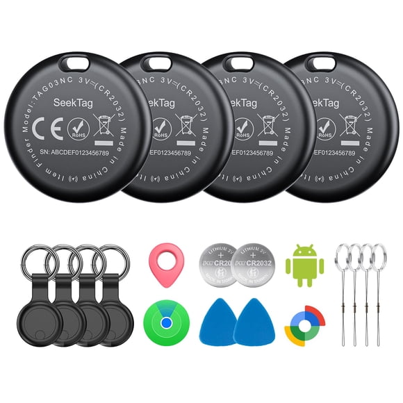 Etiquetas Air Tracker KIUP para Android e iOS con 4 fundas, paquete de 4