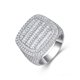 thumbnail image 1 of Anillos de Moissanita con Forma Redonda y Baguette Bling para Hombre Anillo de Compromiso y Boda de Plata Esterlina 925 con Micro Pavé Color D VVS1 Anillo de Diamante para Hombre Talla 8-12, 1 of 7