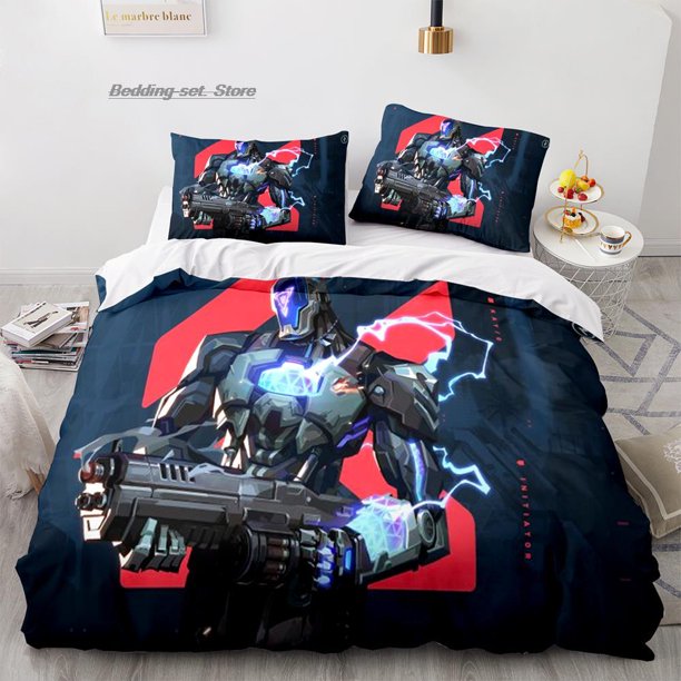 Gaming Valorant Bedding Set Bed Set Aldult Kid Bedroom Duvetcover Sets 3