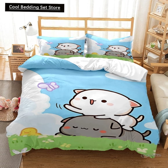 Cute Bubu Dudu Cartoon Bear Panda Duvet Cover kawaii Bedding sets Soft Quilt Cover and Pillowcases /Double//King Boys Bed Sheets