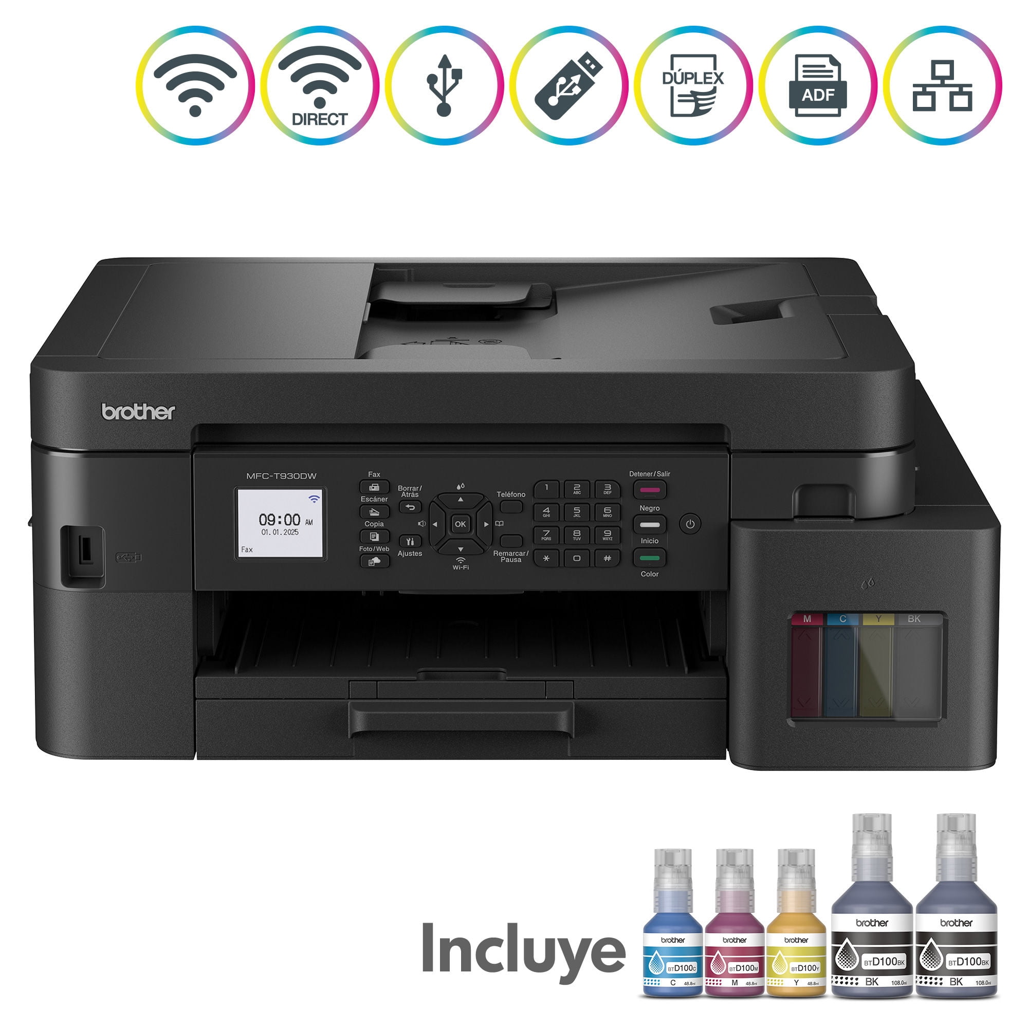 Impresora Multifuncional Inyección de tinta MFC-T930DW Negro