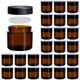 thumbnail image 1 of Frascos de vidrio Galssmagic Amber de 60 ml con forros y tapas negras, paquete de 24, 1 of 6