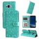 thumbnail image 1 of Funda tipo cartera FOXDOCK para Samsung Galaxy S8 , diseño girasol en relieve, cuero PU, cierre magnético, soporte y tarjetero, 1 of 5