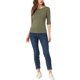 thumbnail image 2 of INSPIRE CHIC Camisetas de Mujer Mangas al Codo Cuello Barco Ajuste Ceñido Casual Camisetas Verde Oliva M, 2 of 6