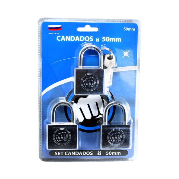 Set De 3 Acandados 50 Mm