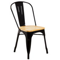 Oh! Mi Hogar ® - Pack De 2 Silla Tolix Asiento De Madera