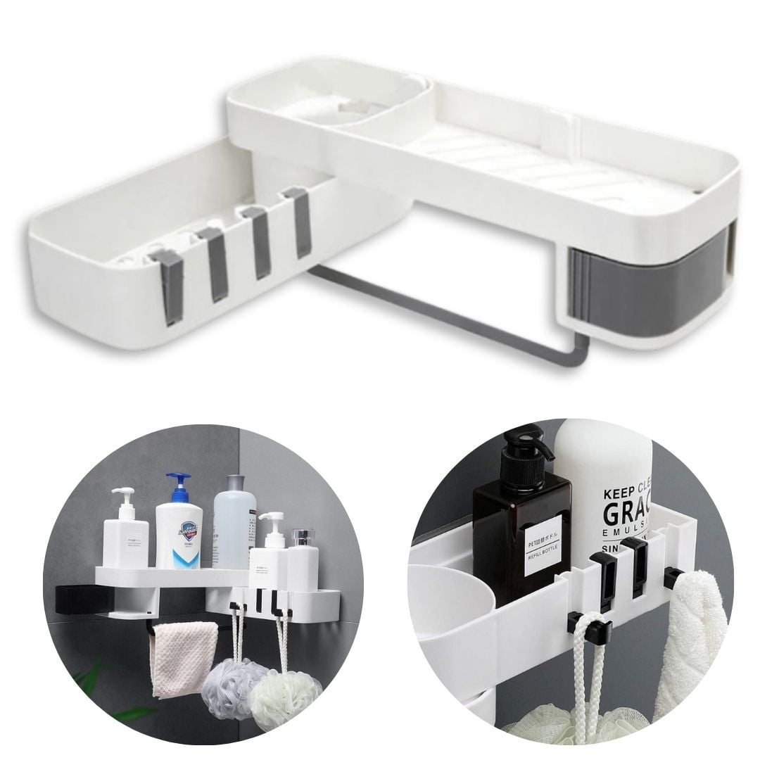 Line - Organizador Esquinero Ajustable Multiuso Para Baño Y Cocina