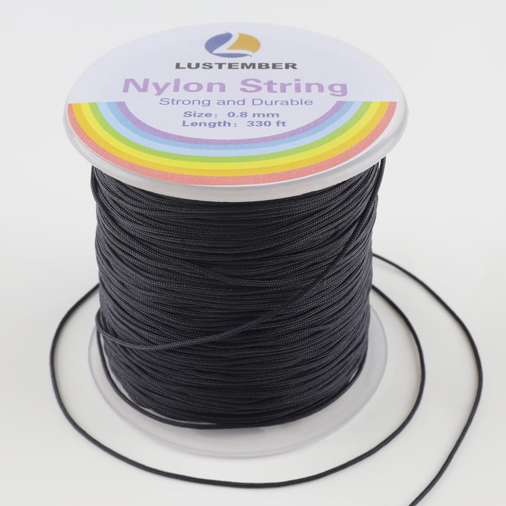 Cuerda De Nailon Lustember De 0,8 Mm Para Hacer Joyas, 110 Yardas
