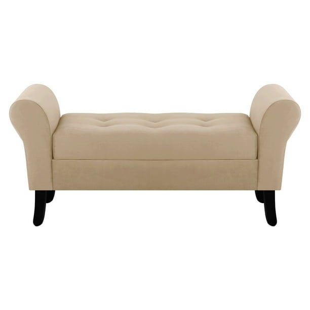 Banqueta Baul Lua 2c Felpa 20 Beige
