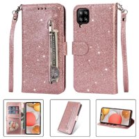 Funda Para Foxdock Elegante Funda Samsung Galaxy A42 5G Glitter Con Cremallera-Ideal Para El Uso Diario