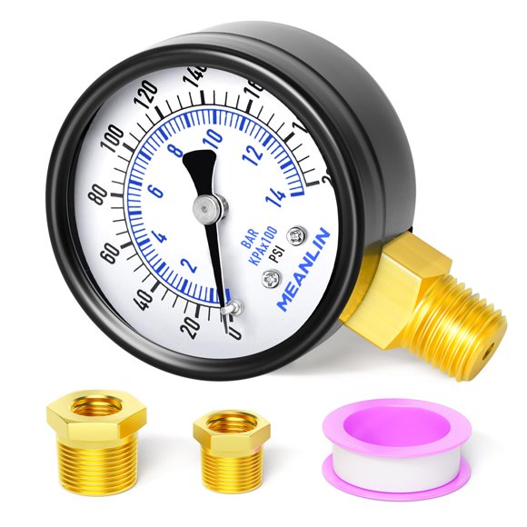 Medidor de presión para bomba de pozo MEANLIN MEASURE 0-200 Psi, 2 esferas