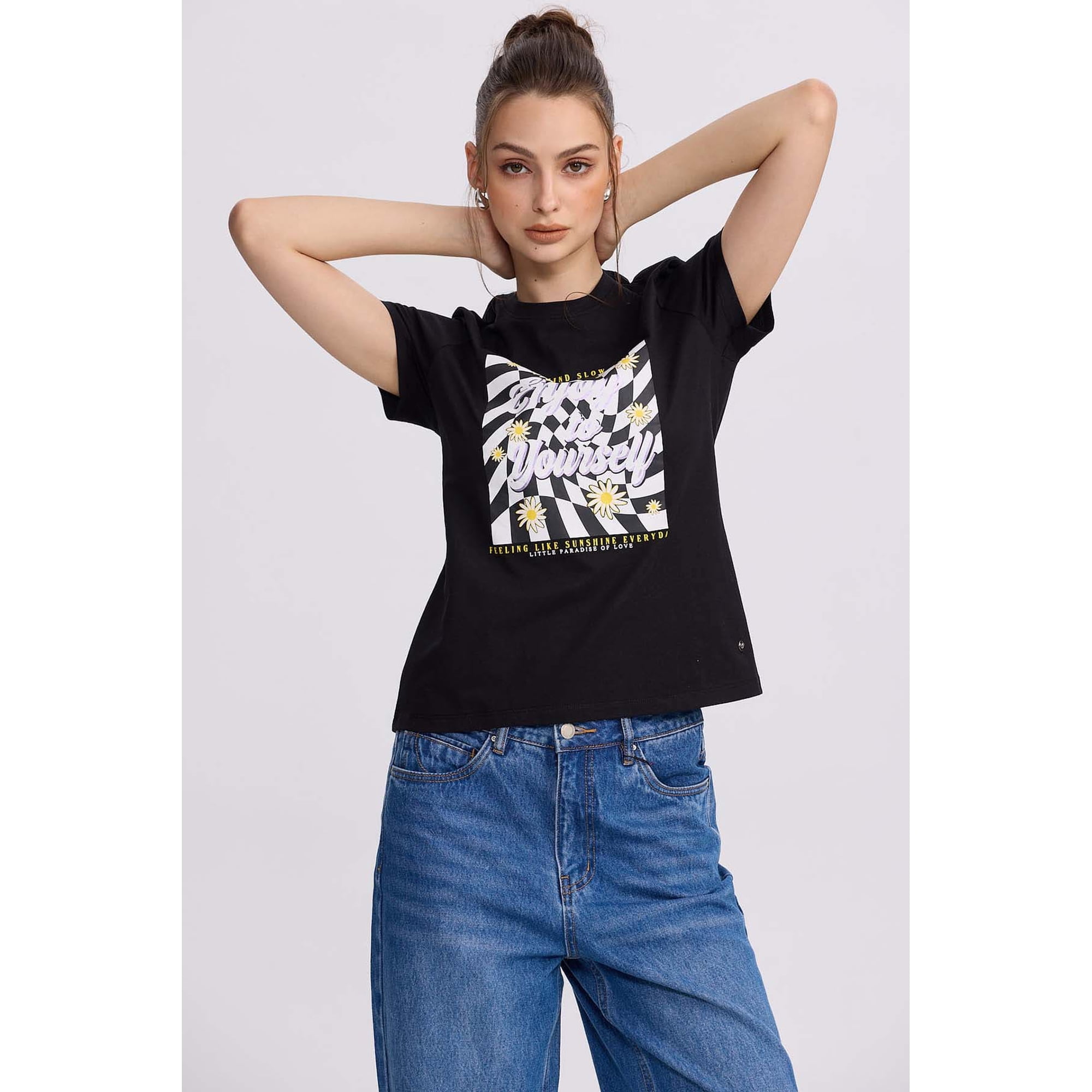 Fashionspark - Polera Mujer Básica Print Negro - Ll